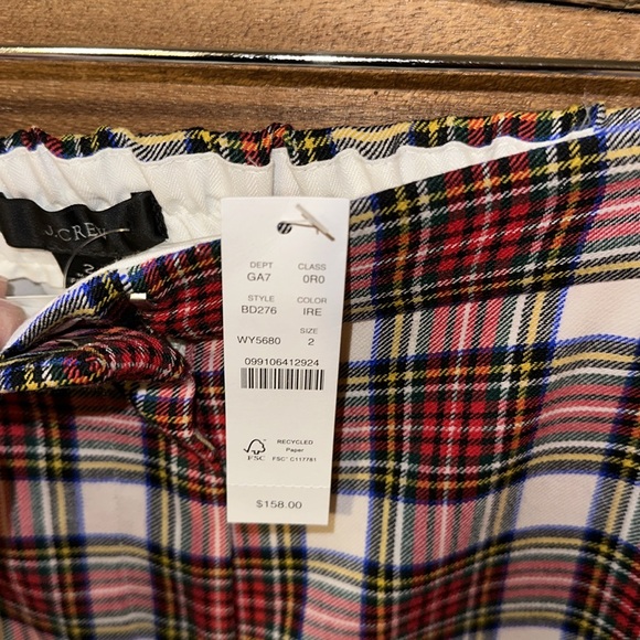 J. Crew Cameron Tartan Plaid Mid-Rise Slim Crop Trouser Ankle Pant Preppy NWT 2 - Picture 6 of 7